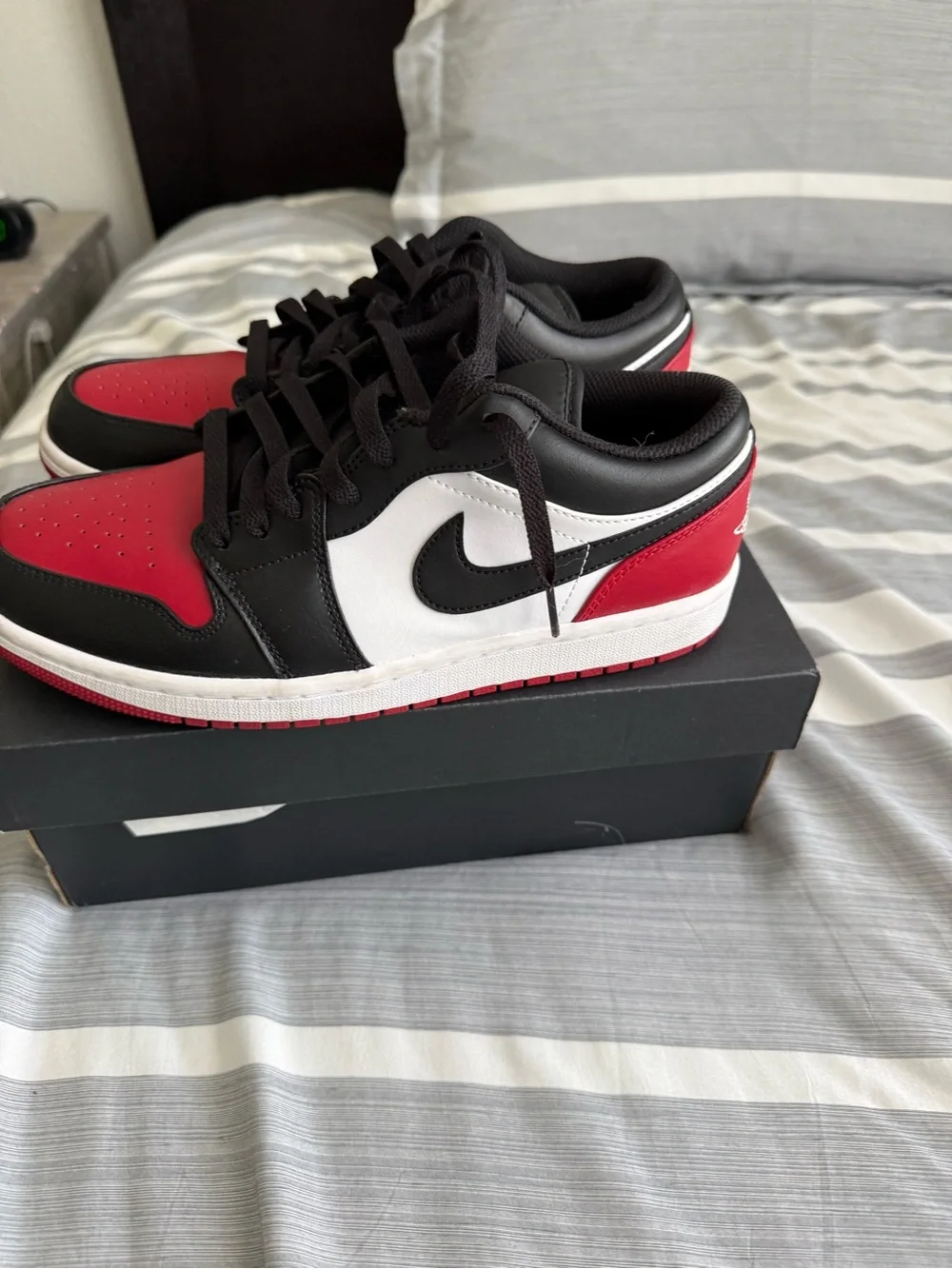 Jordan Men’s Low-Top Sneakers in Black and Red